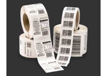 One Colour (Black) Printed Labels on Rolls