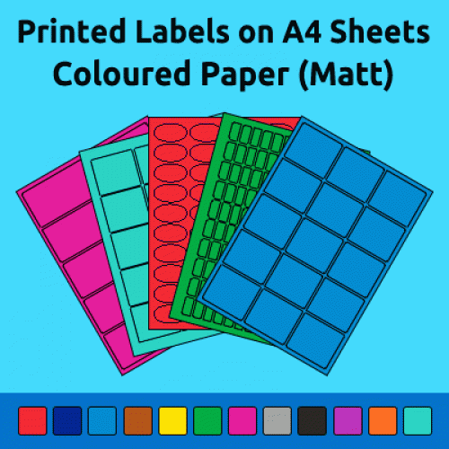 Matt Coloured Paper Printed Labels
