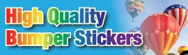 Laminated bumper stickers, suitable for outdoor use